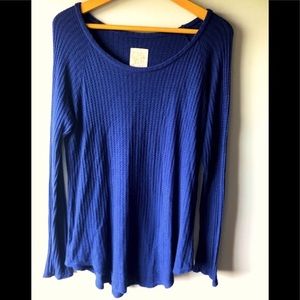 Royal blue Chaser Waffle Knit Long sleeve Thermal Size L EUC Baselayer